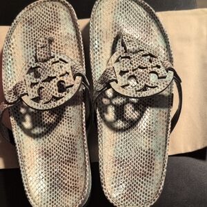 Tory Burch Miller Cloud Lug Stamped Snake Leather Shoes